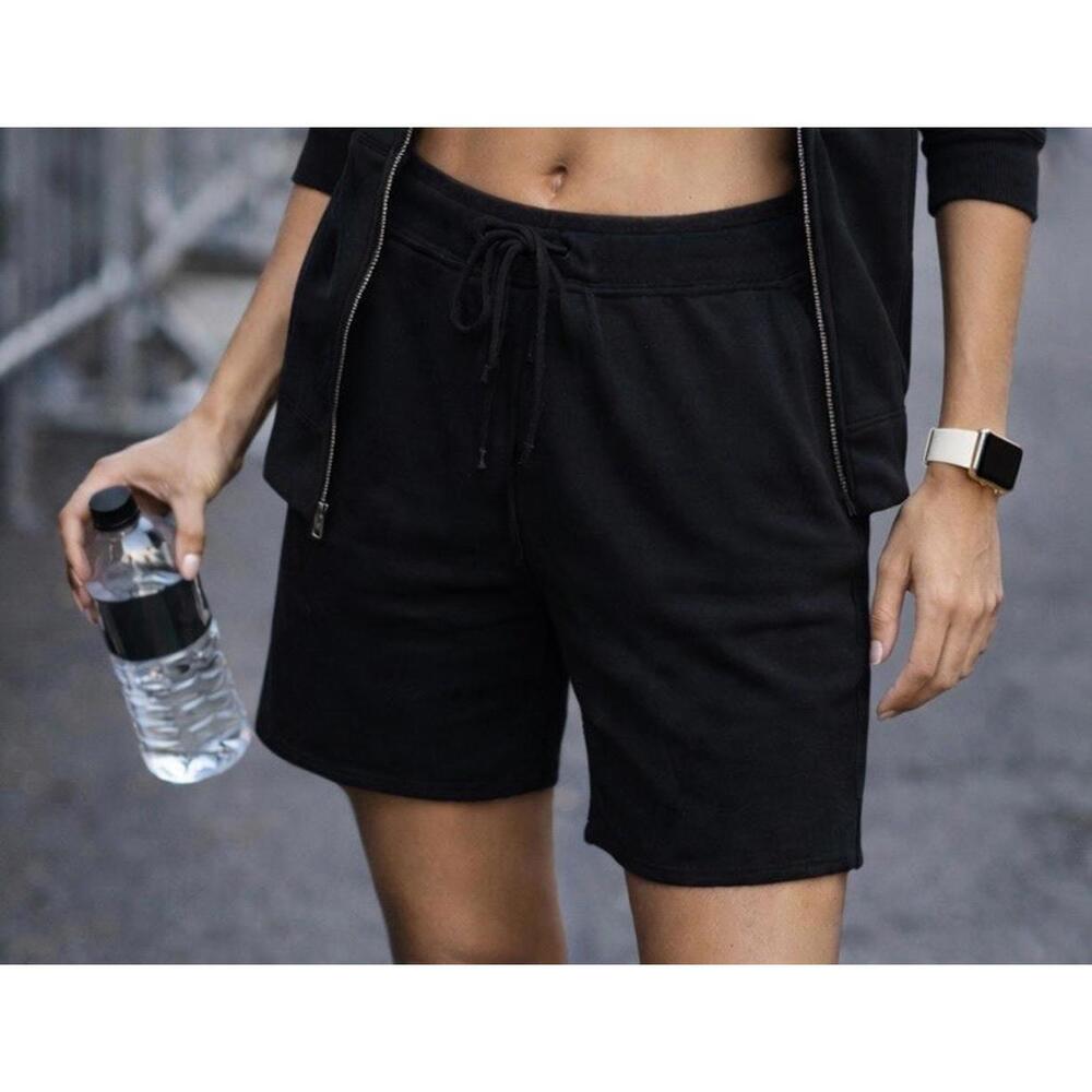 NWT NIA Black Lounge Shorts Women’s Size Small Drawstring Rayon Blend A17